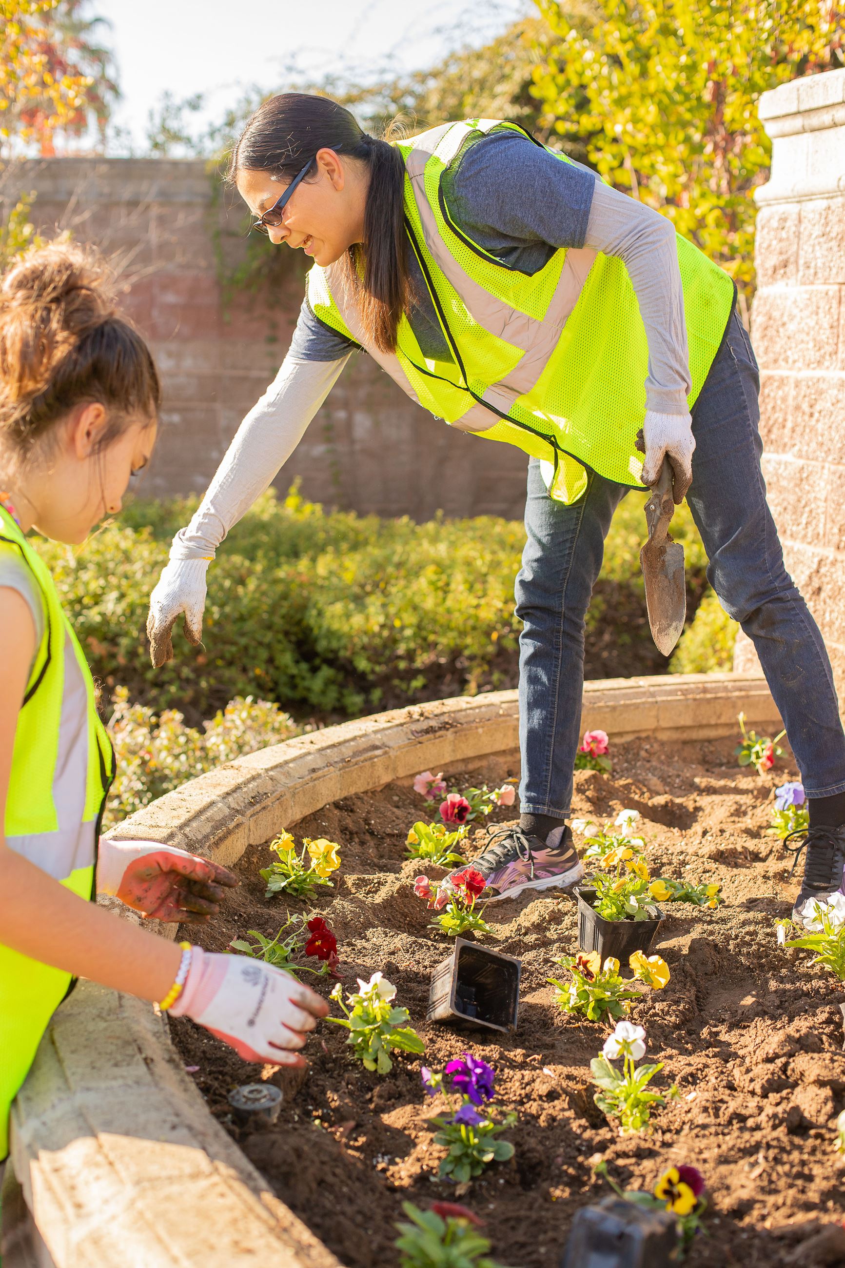 Citrus Heights Volunteer Day two women planting flowers