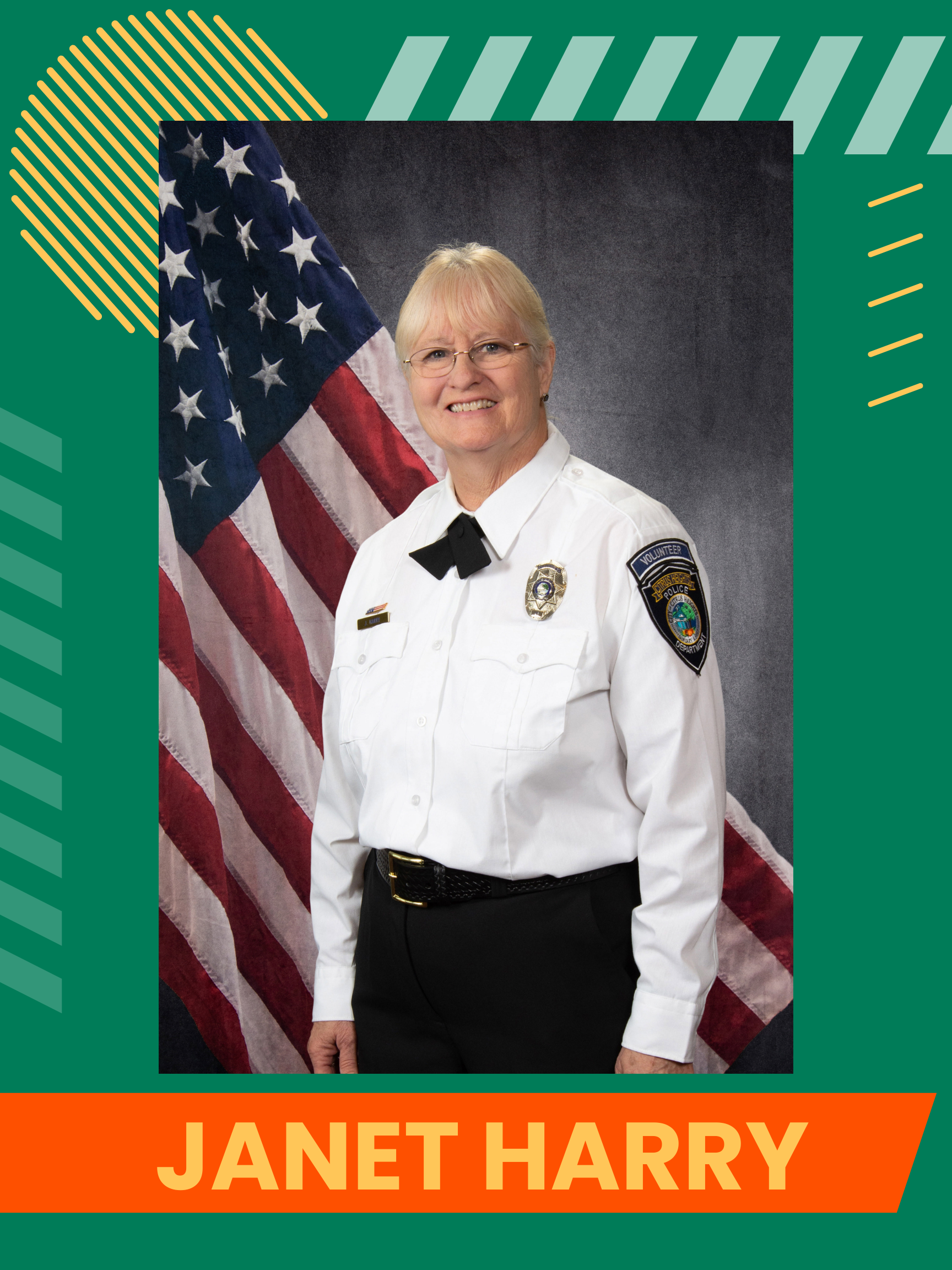 Janet Harry, a woman wearing a Citrus Heights Police Department uniform.