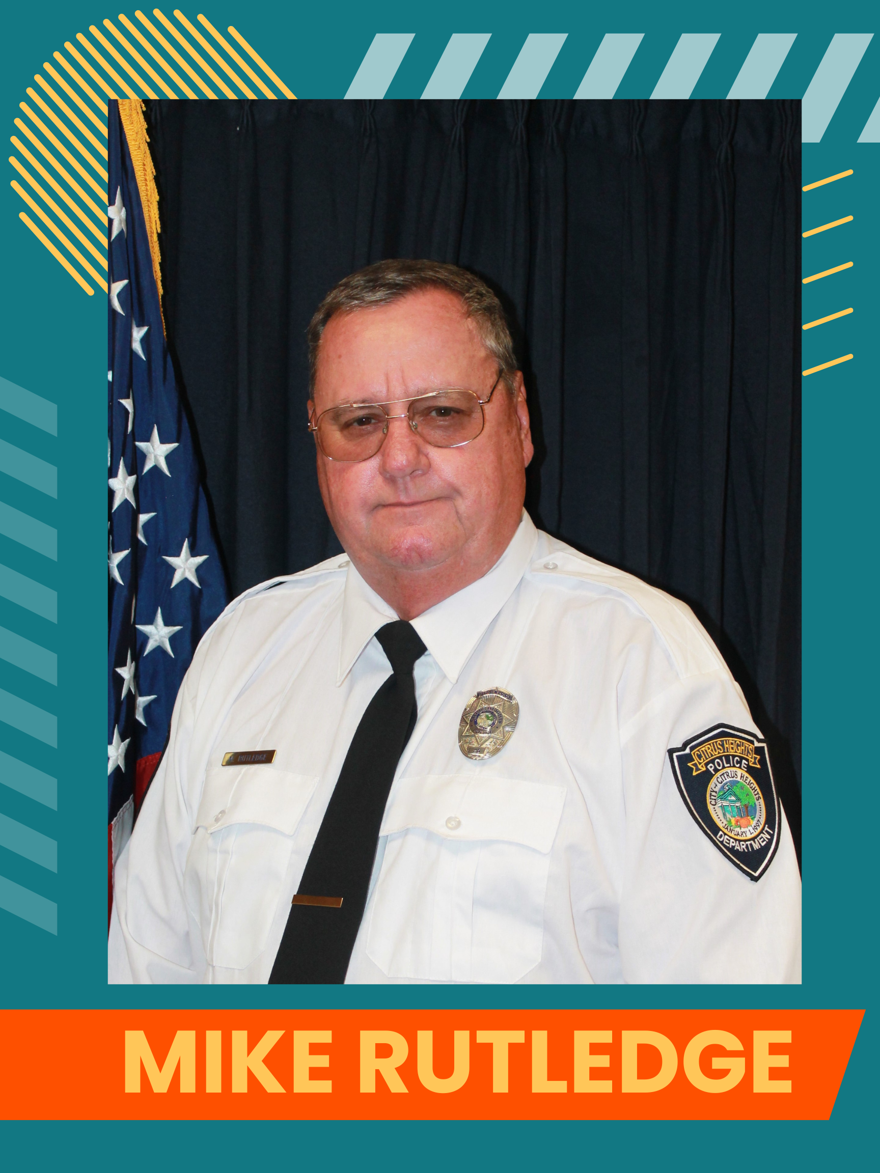 Mike Rutledge, a man wearing a Citrus Heights Police Department uniform.